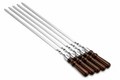 Set 6 Ace pentru Frigărui din Inox 12 mm cu Mâner din Lemn – Premium